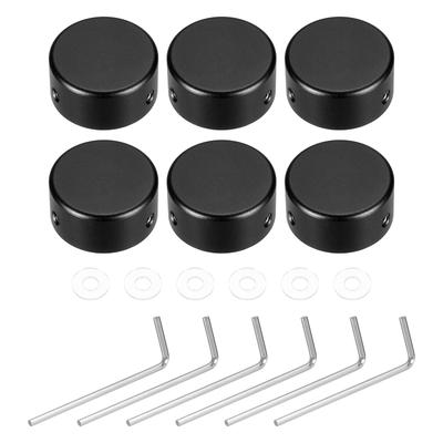 Uxcell Footswitch Guitar Pedal Button Metal Footswitch Top for Guitar Effects Pedal Black 6-Piece Toppers, Caps, Covers, 3/8" Buttons,