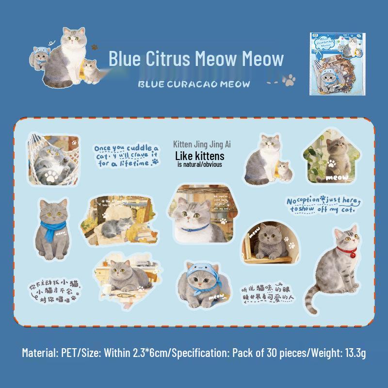 Yuxian Pet Sticker Pack: Cat s Diary - Cute Pet Pattern Journal Decoration Stickers
