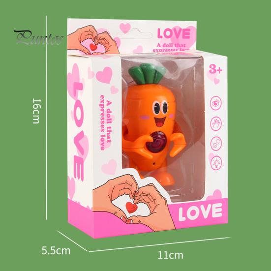 Liebesgeste, Karottenspielzeug, Drücken, Aufleuchten, „Ich liebe dich“, sprechendes Karottenspielzeug, bewegliche Liebesherzhand, pädagogisches Rettichspielzeug, Schlüsselanhänger, Anhänger, Valentinstag