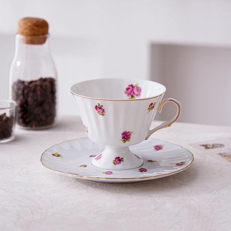 Classical Floral Texture Ceramic Cup&saucer Dining Table Coffee Mug Milk Tea Mugs Afternoon Tea Teacup Fruit Juice Container