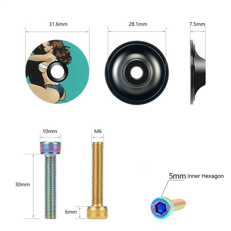 Bicycle Bowl Cover Bicycle Headset Top Cover Front Fork Stem Top Caps Aluminum Alloy Bike Accessories