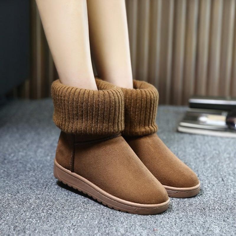 Winter Imitation Matte New Wool Mouth Snow Boots Women's Short Boots Student Velvet Flat Bottom Short Cotton Shoes Women's European and American Tide
