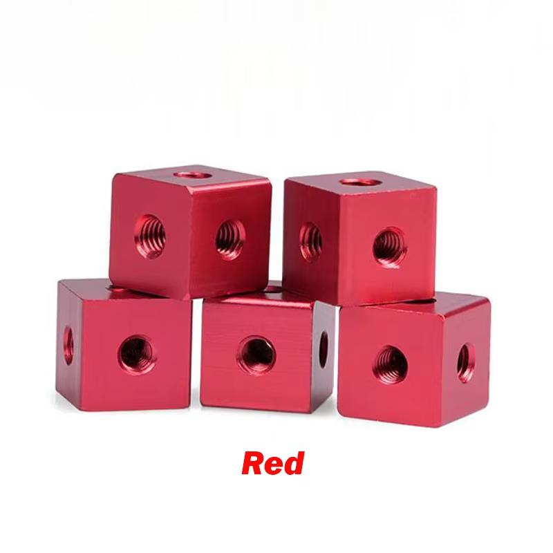 Aluminum Alloy Fixed Block Six-sided Nut M3 M4 M5 M6 M8 M10 Cube Nut Block Connector For Fixed Acrylic Sheet Accessories