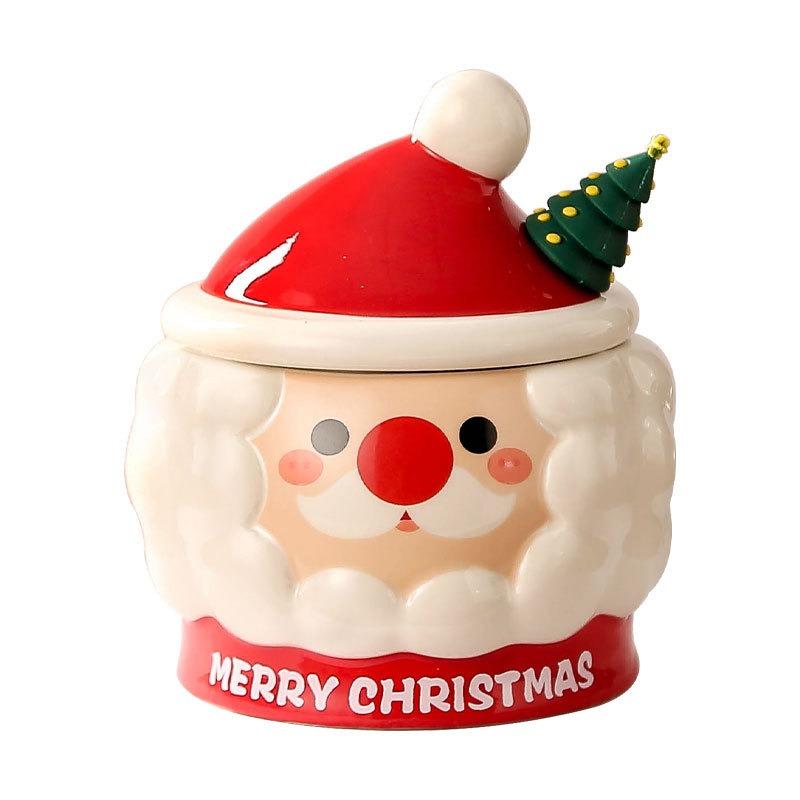 Kreative Weihnachten Keramiktasse - Niedliche Cartoon Relief Santa Claus Tasse, Praktische Geschenkidee für Zuhause Perfekt für Feiertagsfeiern