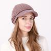New Autumn and Winter Women's Velvet and Thickened Wool Cable Knit Cap  Fashionable Warm and Cold Proof Beret Knitted Hat