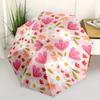 1pc Floral Pattern Automatic Umbrella   Auto Open/Close Folding Umbrella with  8 Rib Frame, 3 Fold Compact Umbrella for Men & Women, 133