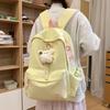 Schoolbag1011 Summer New Schoolbag Solid Color Embroidery Junior High School Student High School Student Backpack Simple Large Capacity Campus 
