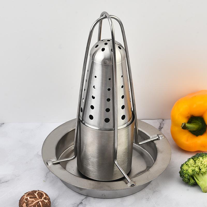 Stainless Steel Chicken Rack Outdoor BBQ Grill Household Removable Roast Chicken Tray Bbq Accessories Barbecue Utensils