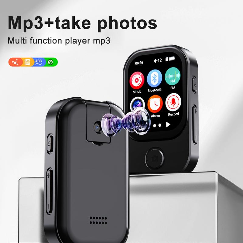 MP3 Player Bluetooth 5.4 Touch Screen MP3 Walkman Hi-Fi Lossless Music Player Built-in Speaker Video FM Radio Recording Camera