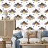 Rainbows and butterflies boho wallpaper gray and light gray 50x1000