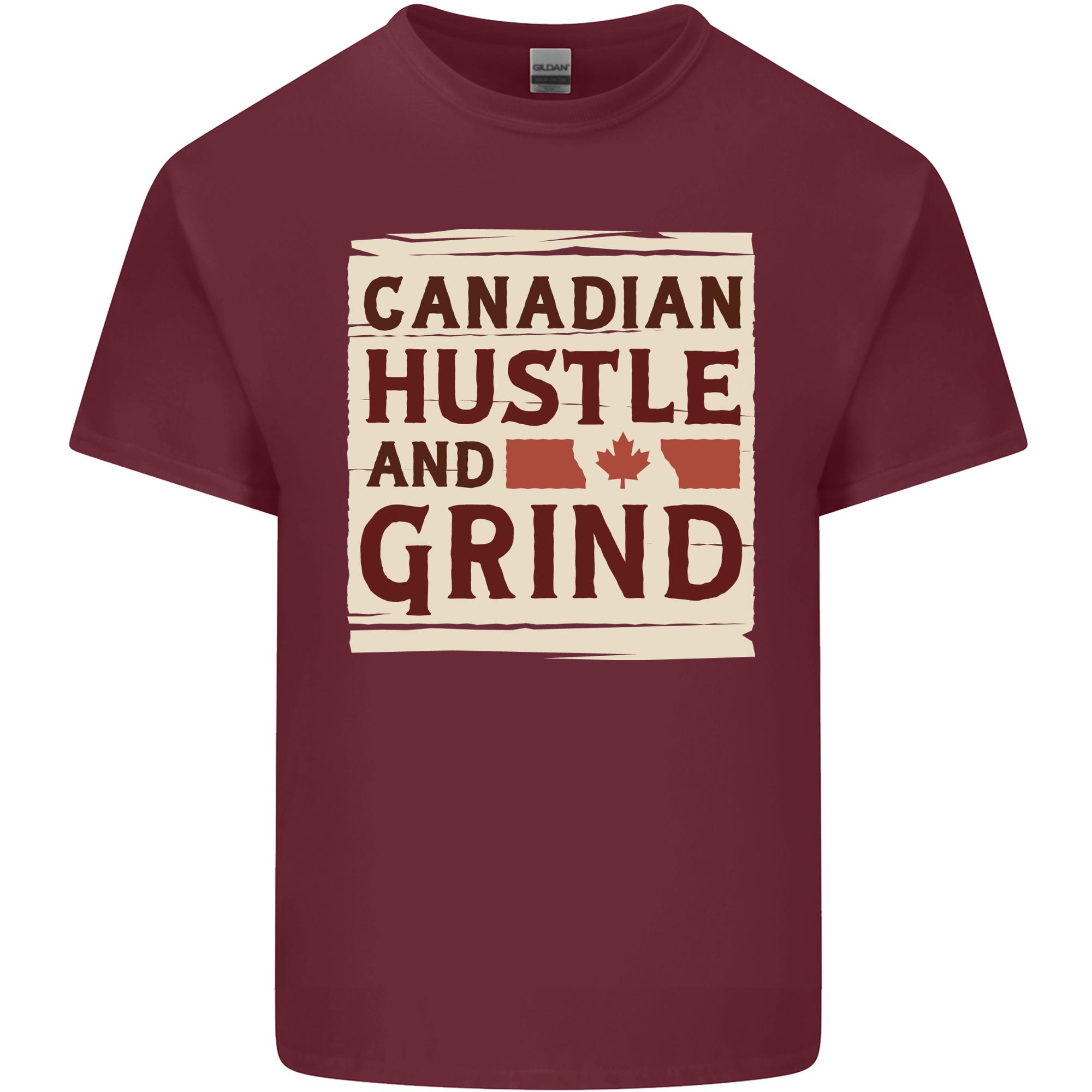 Canadian Hustle and Grind Canada Unisexs Light Cotton TShirt S