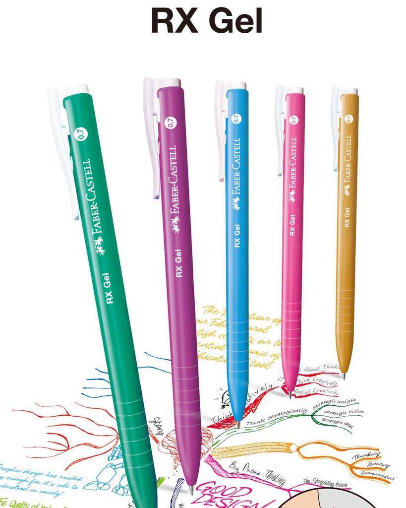 RX Gel Gel Ink Ballpoint 27111901 Faber-Castell 0.7mm Pen, 5-Color Set,