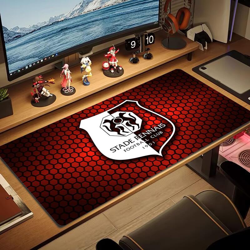 Stade Rennes FC Color Mouse Pad Large Gaming Table Cushion Non-slip Laptop Tablet Big Mousepad XXL Mat Mini PC Playmat With Lock edge