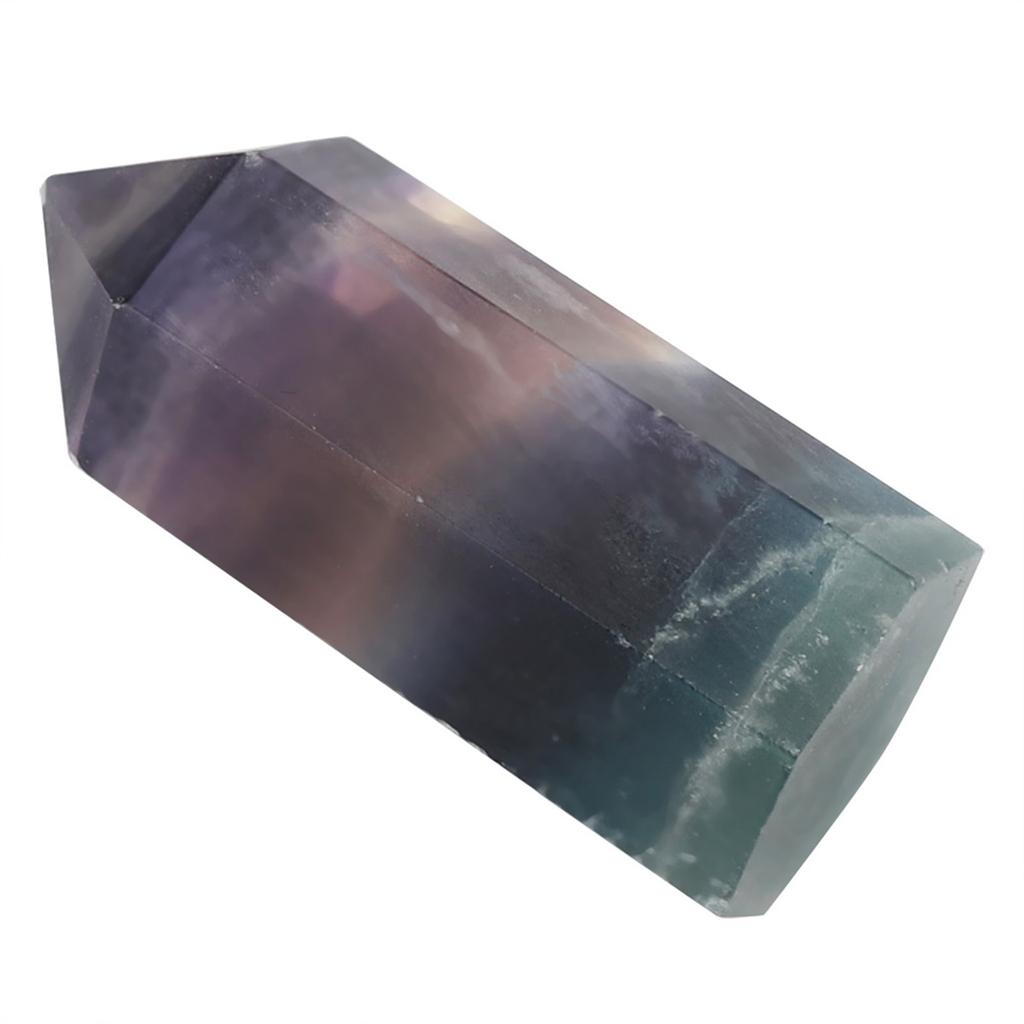 Natürlicher Fluorit-Quarzkristall, sechseckiger Zauberstab als Dekorationsornament (35-40 mm)