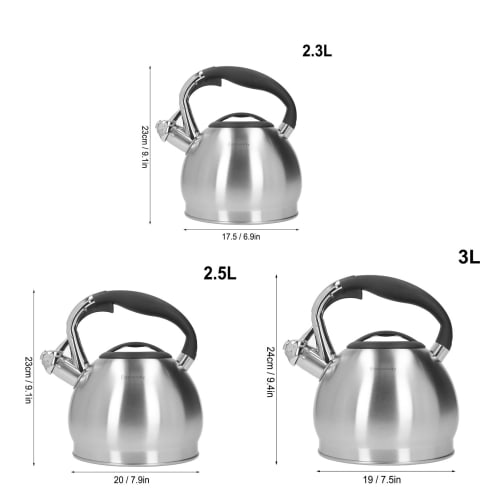 Whistling Tea Kettle, 304 Stainless Steel Whistling Teapot, Fast Heating & Large Capacity Water Kettle with Ergonomic Handle for Home, Kitchen, and Of
