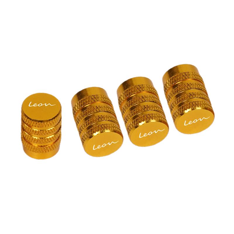4pcs Car CNC Aluminum Tire Valve Air Port Stem Cover Caps for Seat Leon Accessories