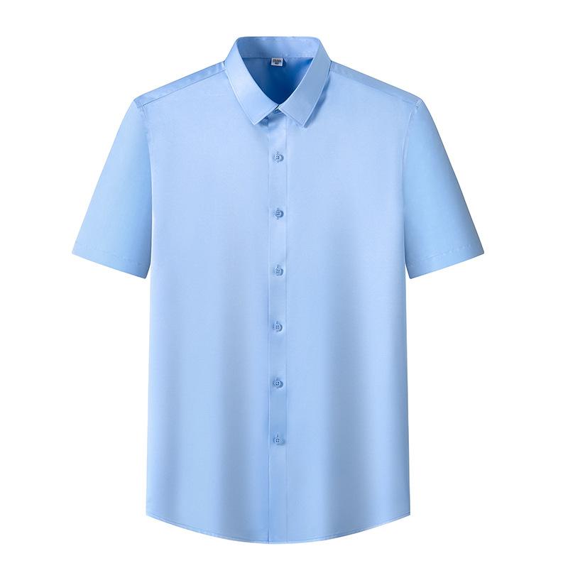 6XL Men's Short Sleeve Shirt Summer New Style Ice Silk Ice Feeling High Quality Large Size No Iron Business and Leisure
