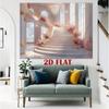 2D Fairytale Pink Staircase Backdrop 2D Flat Print Grand Palace Hall Background for Wedding Events