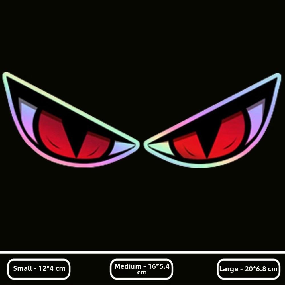 1PC Cool Car Fierce Red Eyes Sticker Reflective Motorcycle Sticker  for Cars,Motorcycles,Helmet Etc