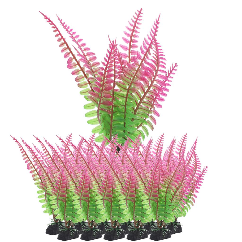 12 Pcs Plant Aquarium Landscaping Wear Resistant Freshwater Vivid Decor Decorative Faux Plants Plastic Desktop Fish Tank