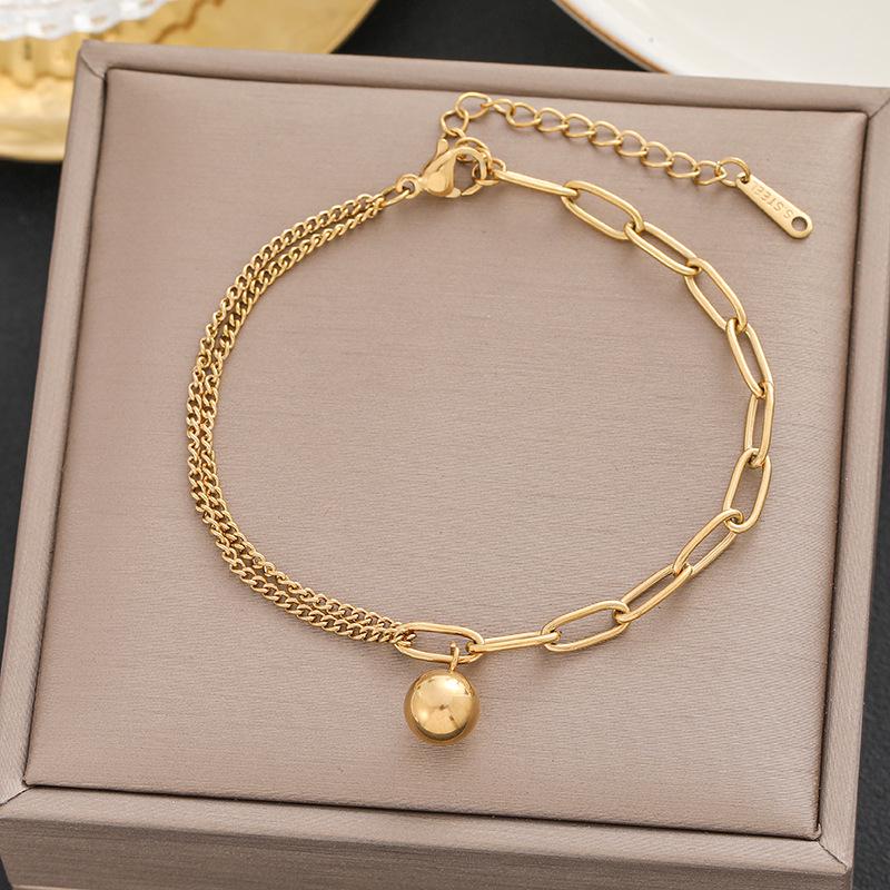 Meichen 18k Gold Non-Fading Titanium Steel Women's Fashion Bracelets - Simple, Versatile, Trendy European and American Style.