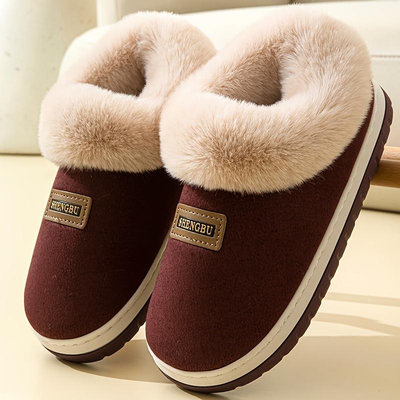 Cozy Winter Plush-Lined Slippers for Men and Women Soft Indoor House Shoes with Warm Casual Shoes