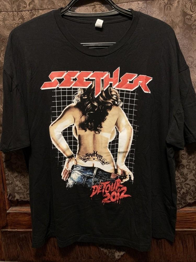SEETHER  DETOUR 2012  T-Shirt Cotton Black Unisex S-5XL 22D277 Unisex T-Shirt XXXXL