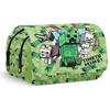 3D Minecraft Backpack Lunch Bag Pencil Case Set for Kids Students, Water-Resistant Lightweight School Trio