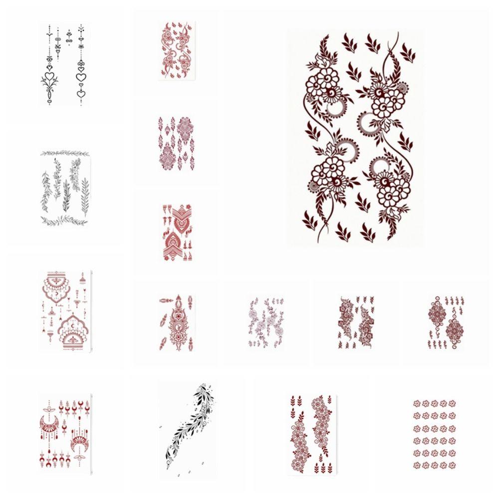 Mehndi Designs Sofort-Abziehbilder Blume Hand-Tattoo Henna-Tattoo Aufkleber Musikfestival