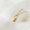 18K Gold-Plated Minimalist Lock Necklace – Short Titanium Steel Clavicle Chain