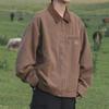 Japanese Retro Coffee-Colored Men's Loose Workwear Jacket