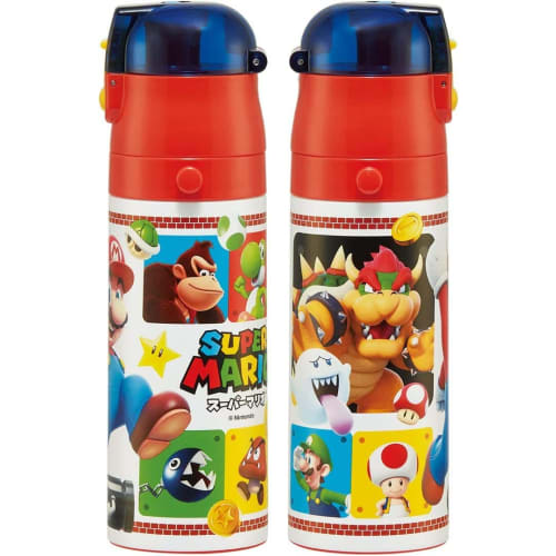 Skater Water Bottle 470ml Super Mario 23 Children's Stainless Steel Sports Bottle SDC4-A