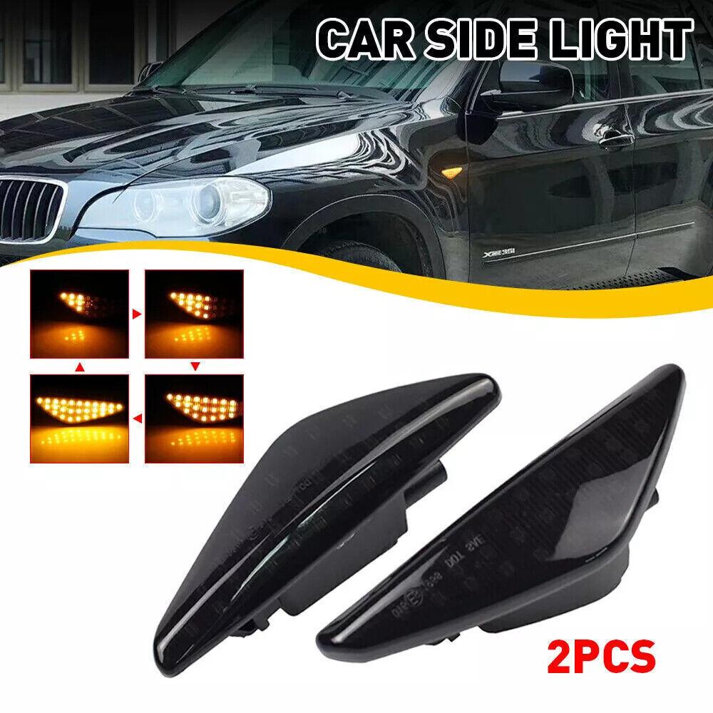 For BMW  X5 E70 X6 E71 E72 Smoked LED Fender Side Marker Light Turn Signal Lamps