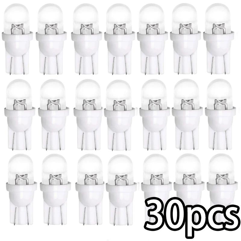 10/30Pcs Car Lights T10 LED Bulbs Car Dome Reading Lights Clearance Light Parking Bulb Wedge Side Bulbs Lamp White LED 12V