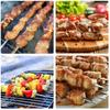 10pcs Stainless Steel Grill Skewers Kebab Skewers Flat Grill Kabob Skewers Long Skewers Meat Skewers