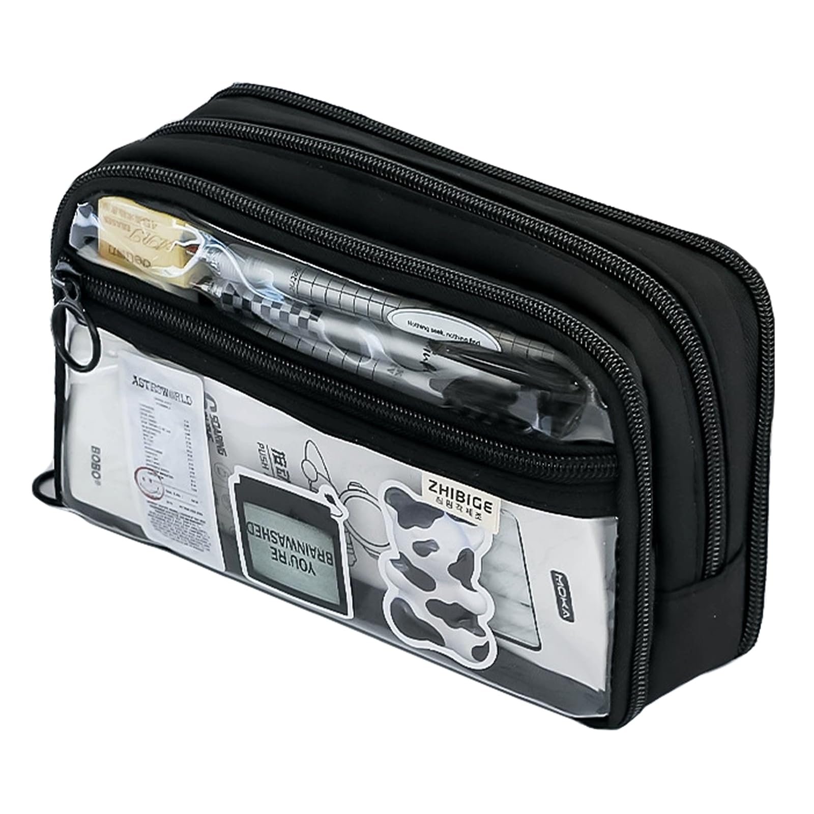 

TOMMYFIELD Карандаш Большой Прозрачный Ручка Канцелярские товары Канцелярские товары Хранение Многофункциональный Чехол, Вместимость, Разделители, Чехол, Чехол, (черный) [Использовал] чёрный