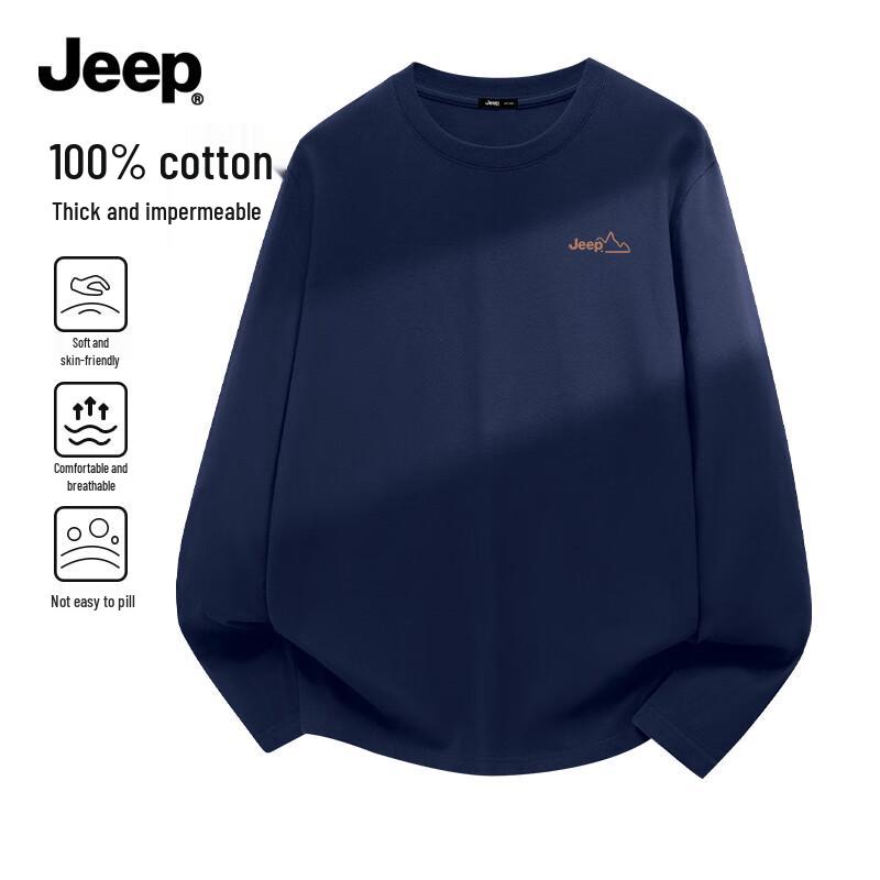 Jeep Men's Pure Cotton Long Sleeve T-Shirt
