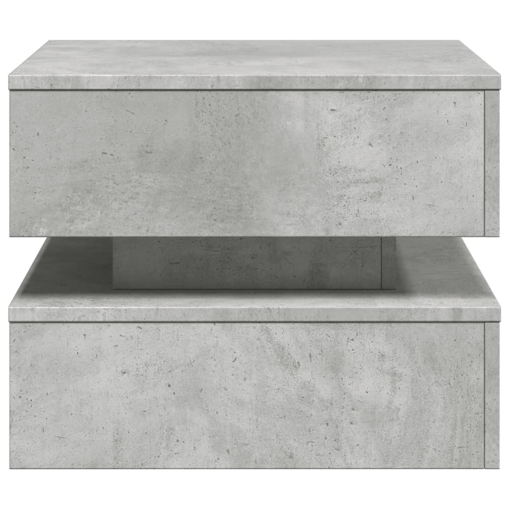 LED Coffee Table in Concrete Grey 50 x 50 x 40 cm