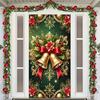 Christmas Door Cover Gold Bell Poettia 71x35 Inch Large Holiday Decoration for FrontDoor Wall Indoor Outdoor Xmas Party Winter Festival Home Decor
