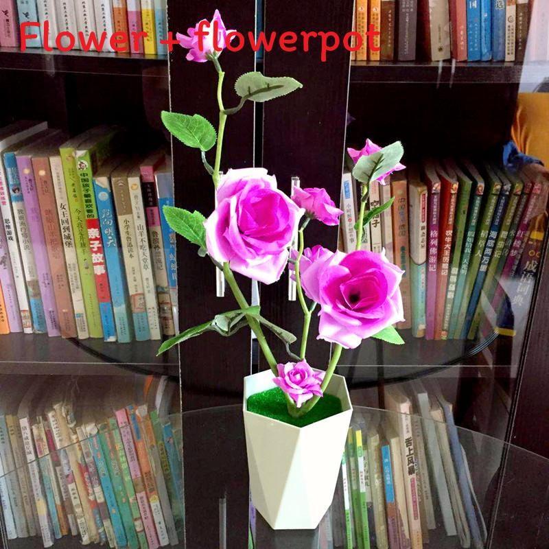 Artificial Rose Plant With Silk Flowers For Home Decor And Gift Use