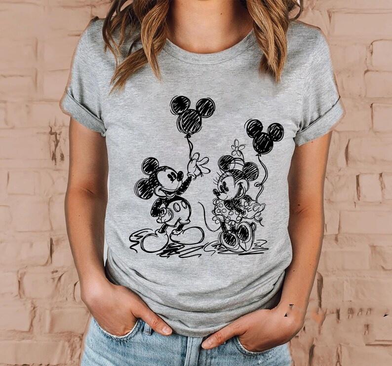 2025 Nový Vzor Disney Potisk Unisex Streetový Módní Trend Krátký Rukáv Čistá Bavlna Kulatý Výstřih Tričko