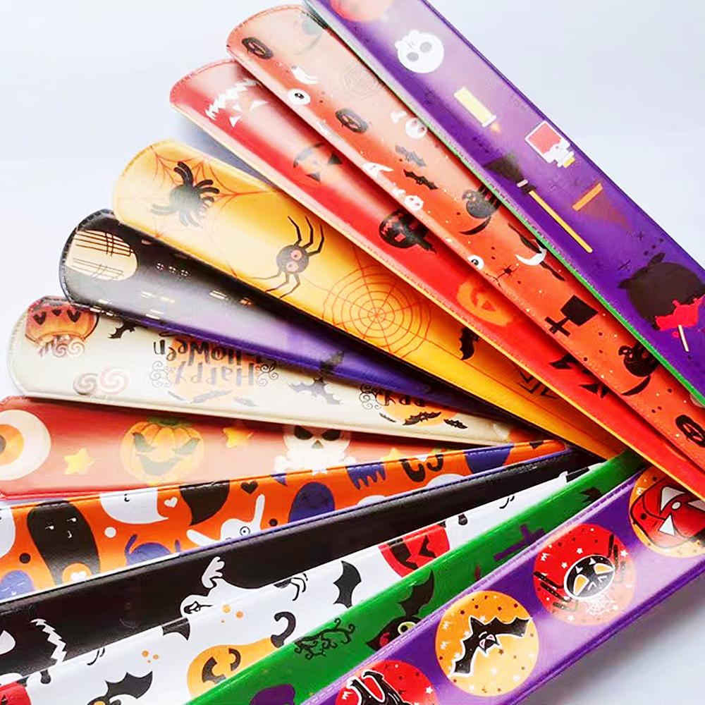 12Pcs Halloween Christmas Pattern Wristband Decoration Toys Kids Birthday Party Gifts Pinata Filler New Year's Party Favors