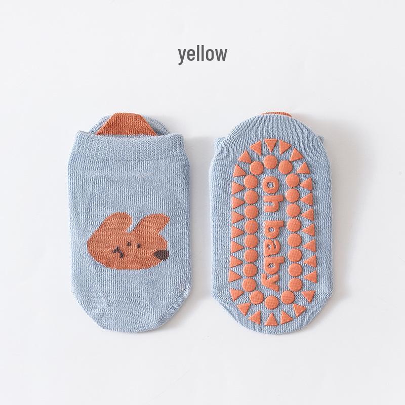 Baby Cartoon Animal Non-Slip Floor Socks with Big Heel Dot Glue for Newborns and Children