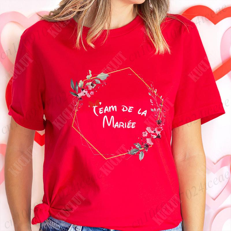 EVJF Future Bride T-shirt French Bridal Wedding Team Bride Tops Unisex Bachelorette Hen Party Tshirt Floral Bridesmaid Tees