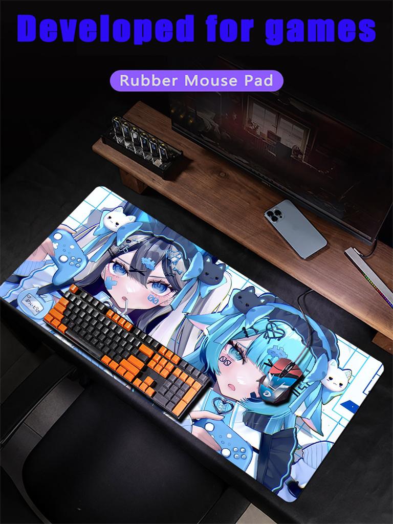 Colorful Cool Girl Mouse Pad Pc Gamer Gaming Keyboard Mat 40x90 Table Cushion Office Carpet Rug Large Playmat Office Accessories