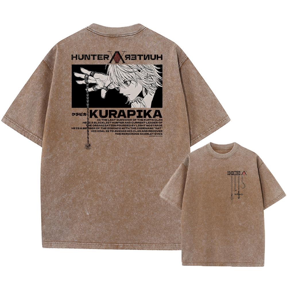 Vintage Anime Hunter X Hunter Acid T Shirt Graphic Print Tees Men Women Manga Street Washed 100% Cotton T Shirts Unisex