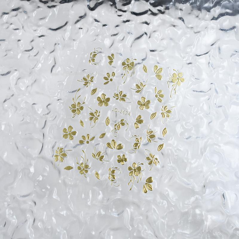 

3D Рельефные Цветы Наклейка для Ногтей Золотые Лепестки Цветов Клейкие Наклейки Золотой Цветочный Слайдер Для Нейл-Арта Клейкое Украшение золотой