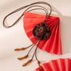 Luxury Handmade Silk Rose Necklace - 2026 Mulberry Silk Sweater Chain Accessory