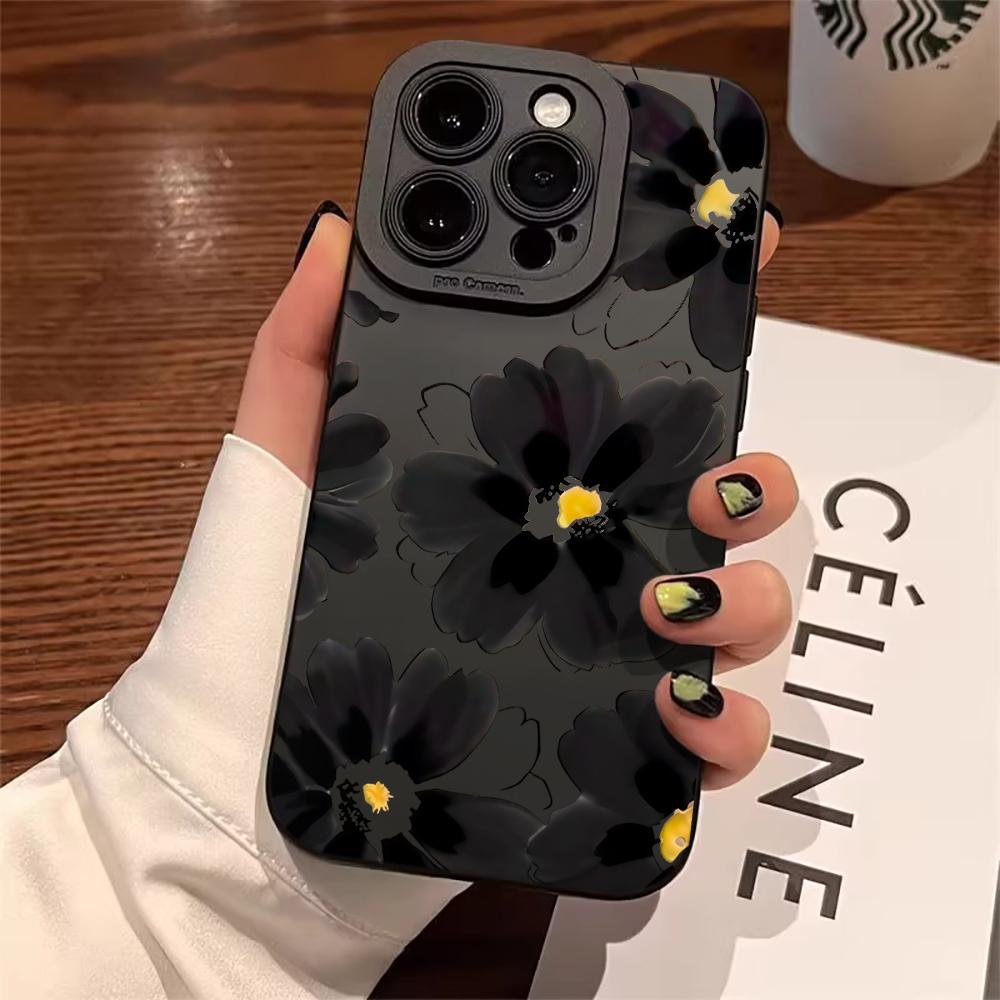 Flower Pattern Phone Case For iPhone 13 12 11 17 16 15 14 Pro Max For iPhone 14 16 15 7 8 Plus XS XR X Shockproof Silicone Cover