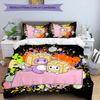 Set di biancheria da letto con motivo Foxy e Rocky2 Lankybox da 3 pezzi, set copripiumino include copripiumino e federe, decorazione perfetta per la camera da letto per tutte le stagioni e regalo